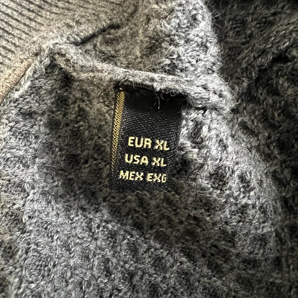 Massimo Dutti Zip Sweater Mens XL Gray Cotton Cashmere Knit Jacket Full Zip - Picture 9 of 12